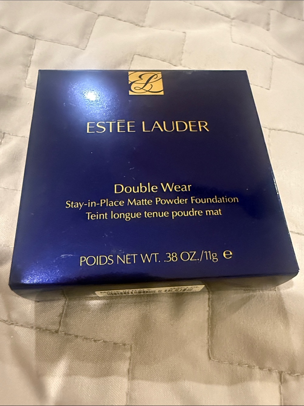 Estee Lauder Double Wear Matte Powder Foundation - Deep Navy & Gold Accents